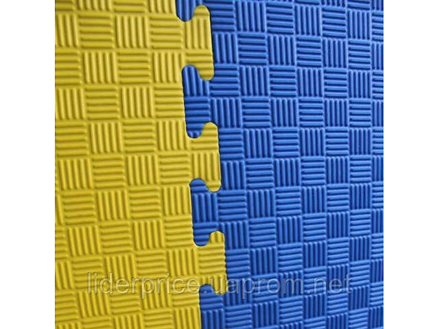 Мат-татамі (Мат-пазл ластівчин хвіст) WCG EVA 100х100х3 cm Синьо-жовтий, Оригінал! - Фото 7