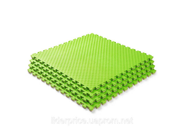 Мат-татамі (Мат-пазл ластівчин хвіст) WCG EVA 100х100х2 cm Зелено-бежевий, Оригінал! - Фото 1