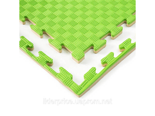 Мат-татамі (Мат-пазл ластівчин хвіст) WCG EVA 100х100х2 cm Жовто-зелений, Оригінал! - Фото 2