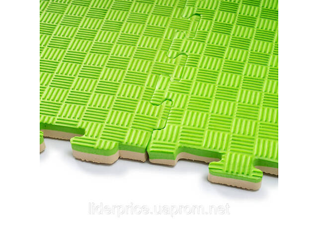 Мат-татамі (Мат-пазл ластівчин хвіст) WCG EVA 100х100х2 cm Зелено-бежевий, Оригінал! - Фото 5
