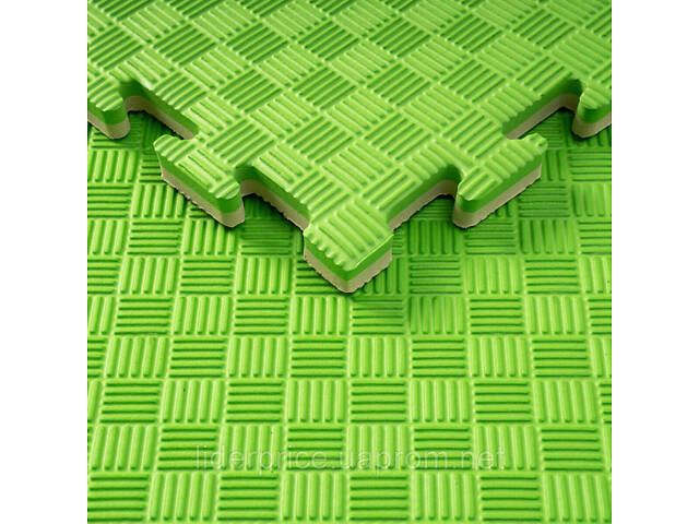 Мат-татамі (Мат-пазл ластівчин хвіст) WCG EVA 100х100х2 cm Зелено-бежевий, Оригінал! - Фото 6