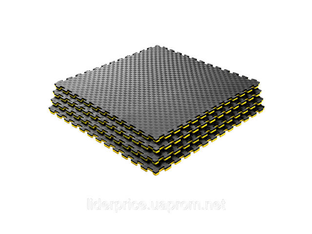 Мат-татамі (Мат-пазл ластівчин хвіст) WCG EVA 100х100х2 cm чорно-жовті, Оригінал! - Фото 1
