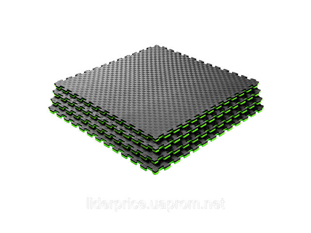 Мат-татамі (Мат-пазл ластівчин хвіст) WCG EVA 100х100х2 cm чорно-зелений, Оригінал! - Фото 1
