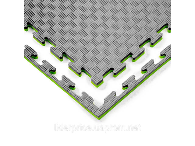 Мат-татамі (Мат-пазл ластівчин хвіст) WCG EVA 100х100х2 cm чорно-зелений, Оригінал! - Фото 3