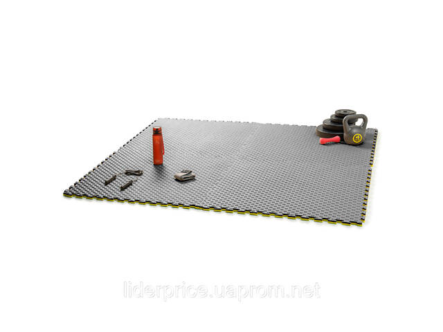 Мат-татамі (Мат-пазл ластівчин хвіст) WCG EVA 100х100х2 cm чорно-жовті, Оригінал! - Фото 4