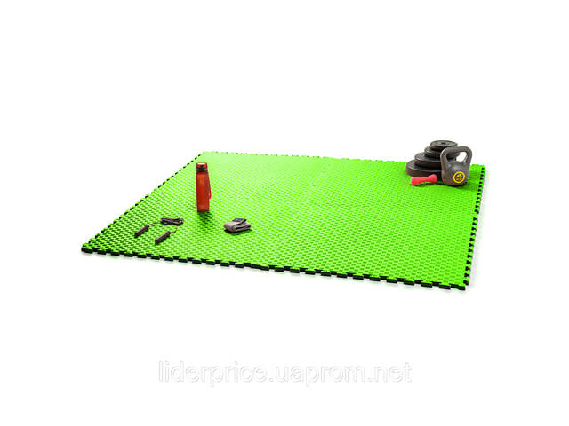 Мат-татамі (Мат-пазл ластівчин хвіст) WCG EVA 100х100х2 cm Синьо-жовтий, Оригінал! зелено-чорний - Фото 5