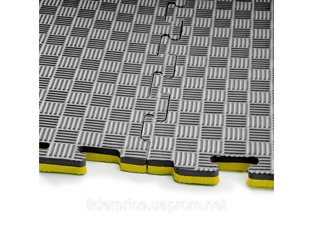 Мат-татамі (Мат-пазл ластівчин хвіст) WCG EVA 100х100х2 cm чорно-жовті, Оригінал! - Фото 5