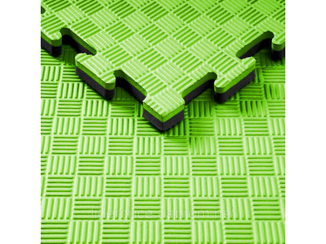 Мат-татамі (Мат-пазл ластівчин хвіст) WCG EVA 100х100х2 cm Синьо-жовтий, Оригінал! зелено-чорний - Фото 6