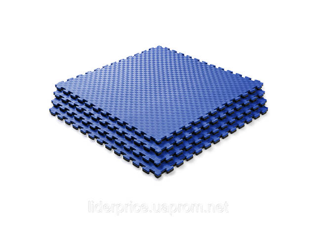 Мат-татамі (Мат-пазл ластівчин хвіст) WCG EVA 100х100х2 cm Синьо-жовтий, Оригінал! синьо-чорний - Фото 1