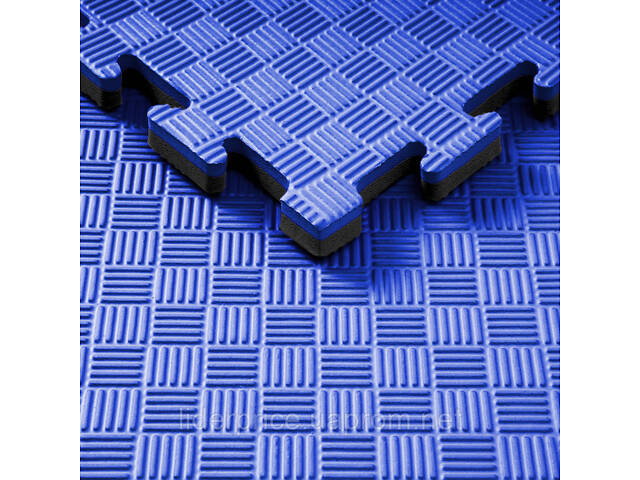 Мат-татамі (Мат-пазл ластівчин хвіст) WCG EVA 100х100х2 cm Синьо-жовтий, Оригінал! синьо-чорний - Фото 2