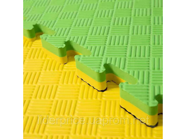 Мат-татамі (Мат-пазл ластівчин хвіст) WCG EVA 100х100х2 cm Жовто-зелений, Оригінал! - Фото 5