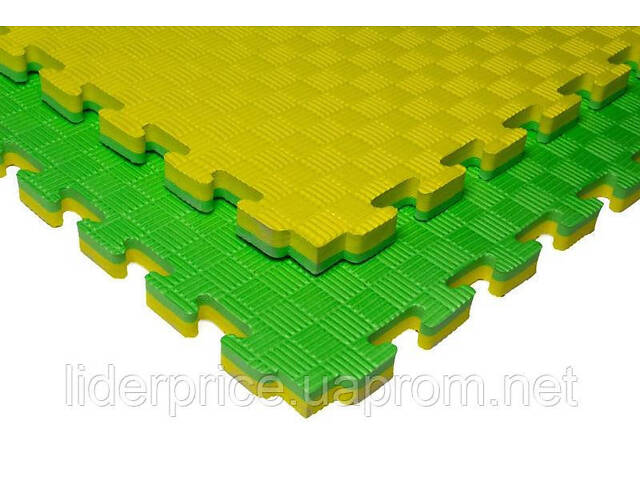 Мат-татамі (Мат-пазл ластівчин хвіст) WCG EVA 100х100х2 cm Жовто-зелений, Оригінал! - Фото 6