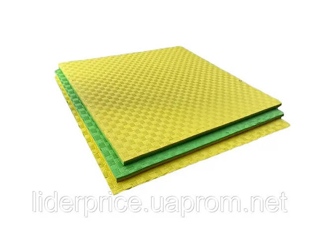 Мат-татамі (Мат-пазл ластівчин хвіст) WCG EVA 100х100х2 cm Жовто-зелений, Оригінал! - Фото 7