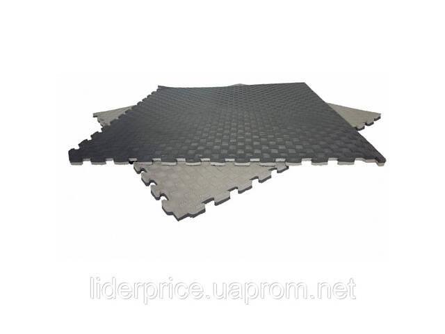 Мат-татамі (Мат-пазл ластівчин хвіст) WCG EVA 100х100х3 cm Синьо-жовтий, Оригінал! черно-серый - Фото 4