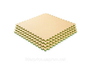 Мат-татамі (Мат-пазл ластівчин хвіст) WCG EVA 100х100х2 cm Бежево-зелений, Оригінал!