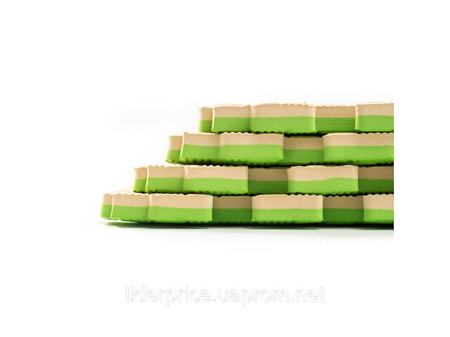 Мат-татамі (Мат-пазл ластівчин хвіст) WCG EVA 100х100х2 cm Синьо-жовтий, Оригінал! бежево-зелений - Фото 2