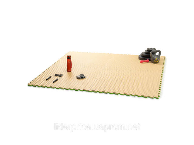 Мат-татамі (Мат-пазл ластівчин хвіст) WCG EVA 100х100х2 cm Синьо-жовтий, Оригінал! бежево-зелений - Фото 7