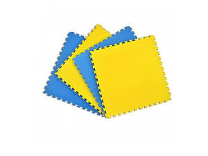 Мат-татами (Мат-пазл ластівчин хвіст) WCG EVA 100х100х2 cm Синьо-жовтий