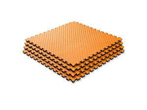 Мат-татами (Мат-пазл ластівчин хвіст) WCG EVA 100х100х2 cm Жовтогарячо-чорний