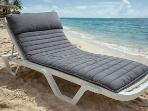 Матрац, килимок з подушкою для шезлонга, лежака Bolan Home 180×60 см, сірий