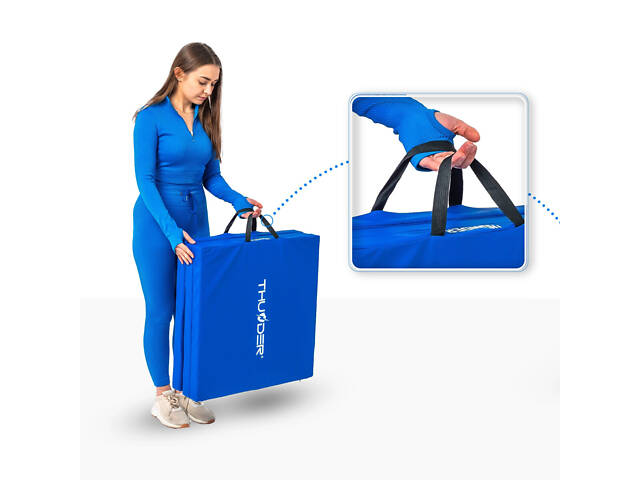 Матрац гімнастичний THUNDER MG-02, 180 х 60 х 5 см, синій - Фото 4