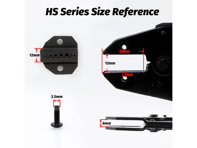 Матрица HS-03BC 0.5-6 мм.кв 20-10 AWG для кримпера серии HS [AHS-03BC] TACTIX - Фото 5