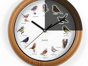 MAXXMEE Настінний годинник із пташиними голосами з 12 голосами світиться в темряві 25 см