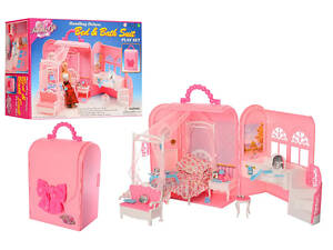 Меблі для Барбі Gloria спальня з ванною кімнатою 9988