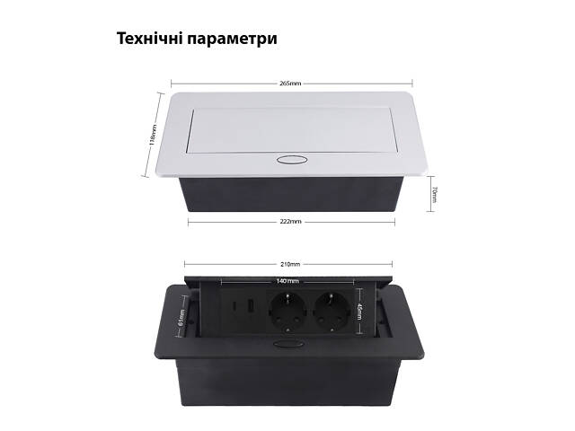 Меблева розетка з плавним відкриттям, USB, Type-С Power Delivery 36W Livolo білий (VL-SHS013-TC-UA.UC-WP-W) - Фото 5