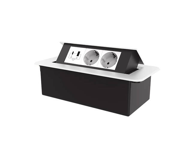 Меблева розетка з плавним відкриттям, USB, Type-С Power Delivery 36W Livolo білий (VL-SHS013-TC-UA.UC-WP-W)