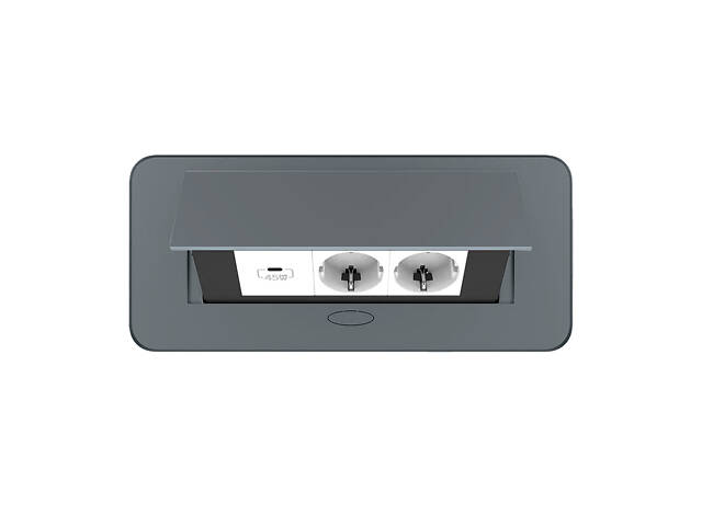 Меблева розетка з плавним відкриттям, USB Type-C Power Delivery 45W Livolo білий в графіті (VL-SHS013-TC-UC45W-WP-G) - Фото 4