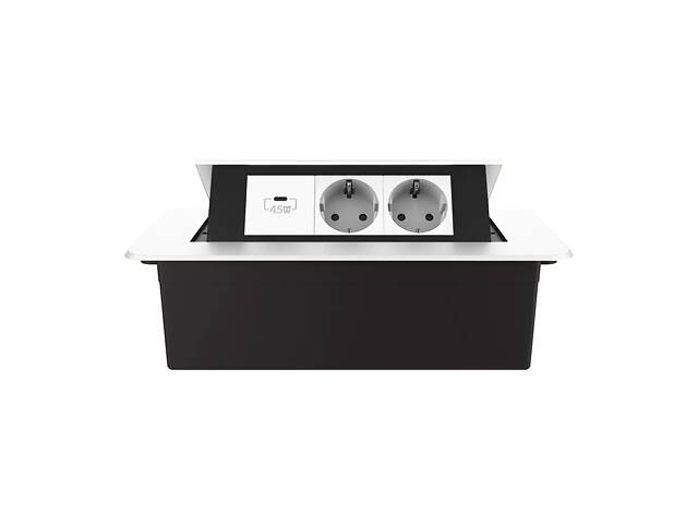 Мебельная розетка с плавным открытием, USB Type-C Power Delivery 45W Livolo белая (VL-SHS013-TC-UC45W-WP-W) - Фото 5