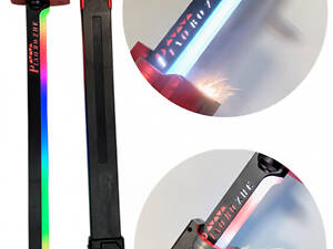 Меч джедая пускає іскри дим світиться звукові ефекти 80 см іграшковий від USB з ножнами RGB червоний