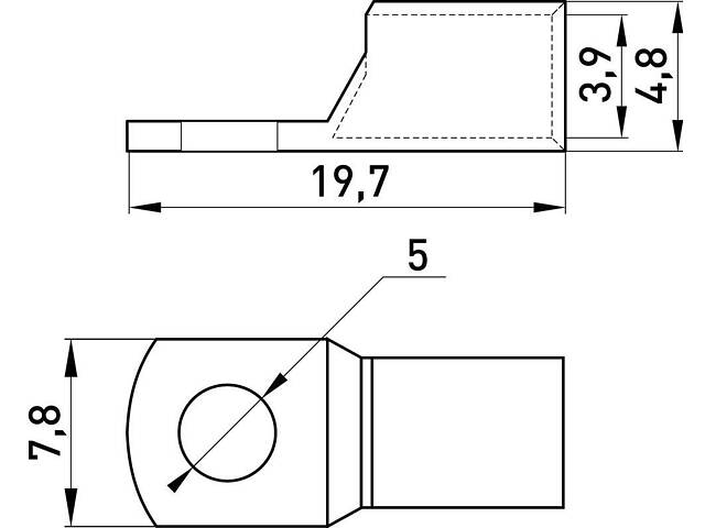 Мідний луджений кабельний наконечник 4мм.кв M5 (5 шт.) [s040032] E.NEXT e.end.stand.c.4 - Фото 3