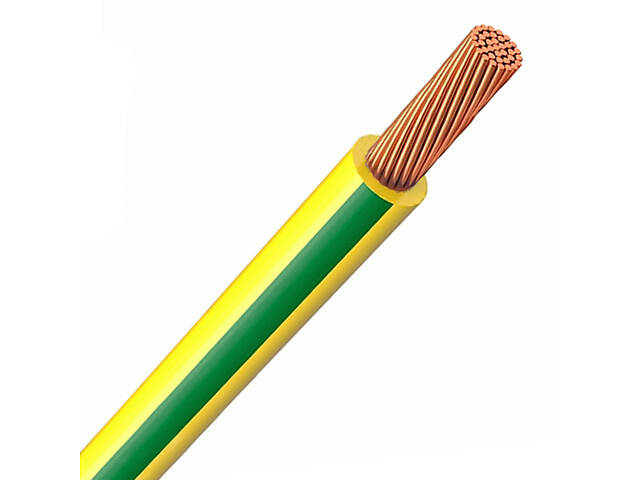 Медный провод ПВ-3нгLS(гд) 16 кв.мм желто-зеленый ГАЛ-КАТ [114842-1C] мягкий одножильный-многопроволочный