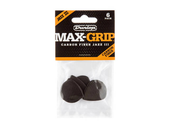Медіатор Jim Dunlop Max-Grip Jazz III Carbon Fiber Pick 6 шт. (471P3C) - Фото 3
