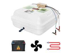 Механический инкубатор «Рябушка Smart TURBO» на 70 яиц керам. нагр. цифр.терморег. вентилятор 220/12 резервное