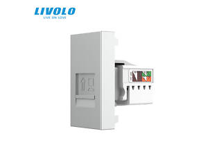 Механізм розетка інтернет RJ-45 Livolo сірий (VL-FCCP-1IP)