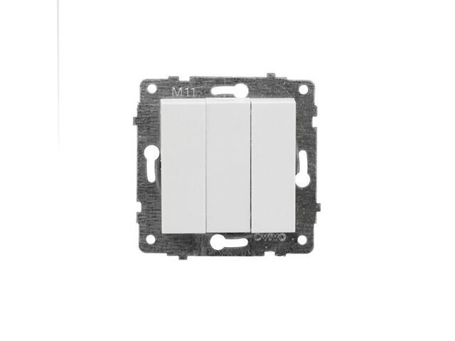 Механізм вимикача 3-клв. білий GRANO - Фото 1