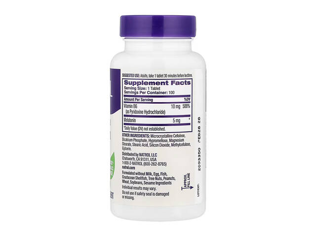 Melatonin 5mg - 100 tabs - Фото 2