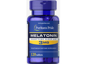 Мелатонин, Melatonin, Puritan's Pride, 3 мг, 120 таблеток