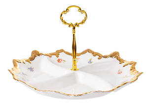 Менажница фарфоровая на 4 отдела с ручкой Lefard 30 см 946-027