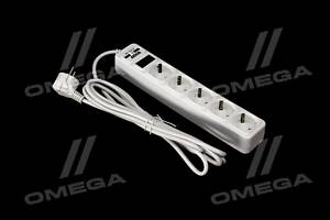 Мережевий фільтр, подовжувач з USB2 Optima Base 5 3m WHITE провід 3*0,75мм2 ax-1269 UA51