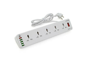 Мережевий фільтр LDNIO SC10610, 10 Розеток + 5 USB+Type-C, 2 м, перетин 3х0, 75мм, White, Box