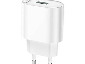 Мережевий зарядний пристрій HOCO C109A Fighter single port QC3.0 charger 18W White