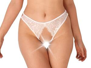 Мереживні трусики з відкритим доступом Art of Sex — Mia, розмір L-2XL, Білий Feromon