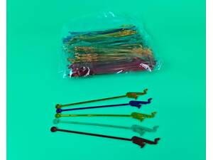 Мішалка пластикова для коктейлю 'Саксофон' 19см (100шт) (1 пач.)