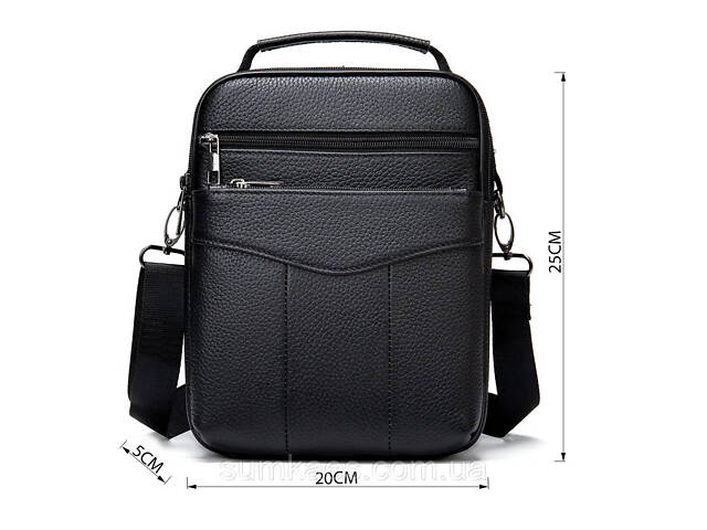 Мессенджер чоловічий шкіряний 20345 Vintage Чорний - Фото 4