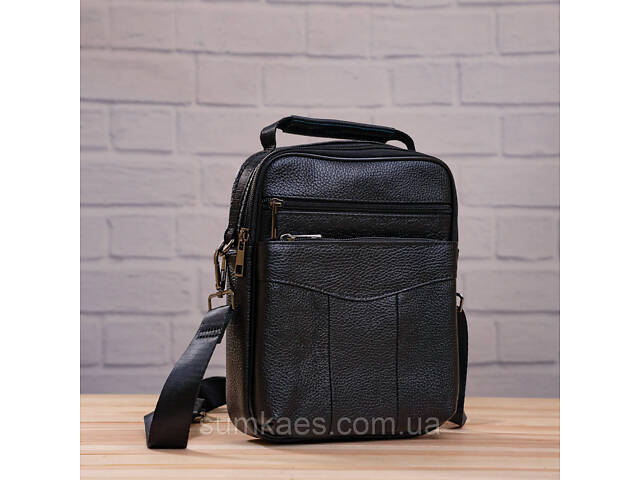Мессенджер чоловічий шкіряний 20345 Vintage Чорний - Фото 10