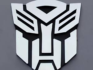 Металева 3D наклейка RESTEQ Transformers Автоботи 60×70 мм для авто, ноутбука, телефона